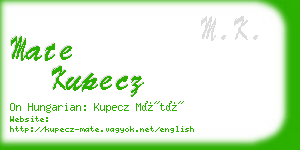 mate kupecz business card